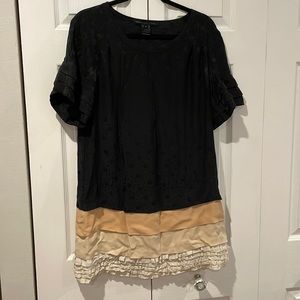Marc By Marc Jacobs Little Black Dress Mini Ruffles and Flowers Size Small